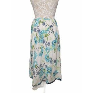 Phool Floral Midi Skirt Blue S Cottagecore